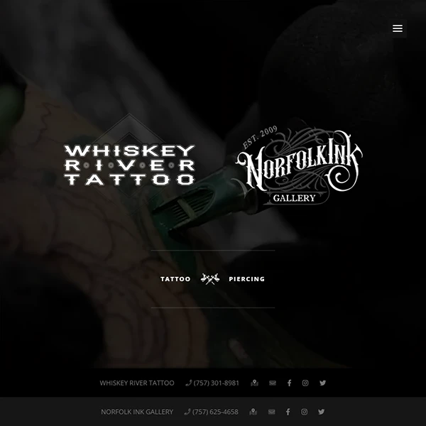Screenshot of the Norfolk Ink Gallery website