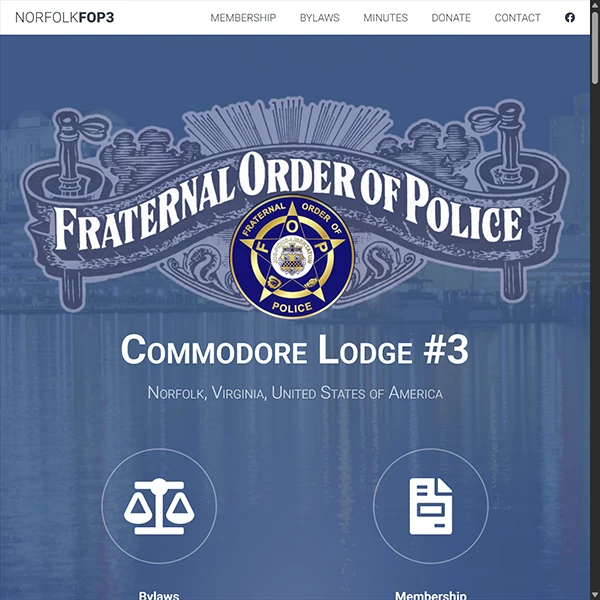 Screenshot of the Fraternal Order of Police website