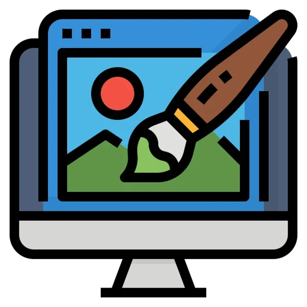 Icon depicting graphic design